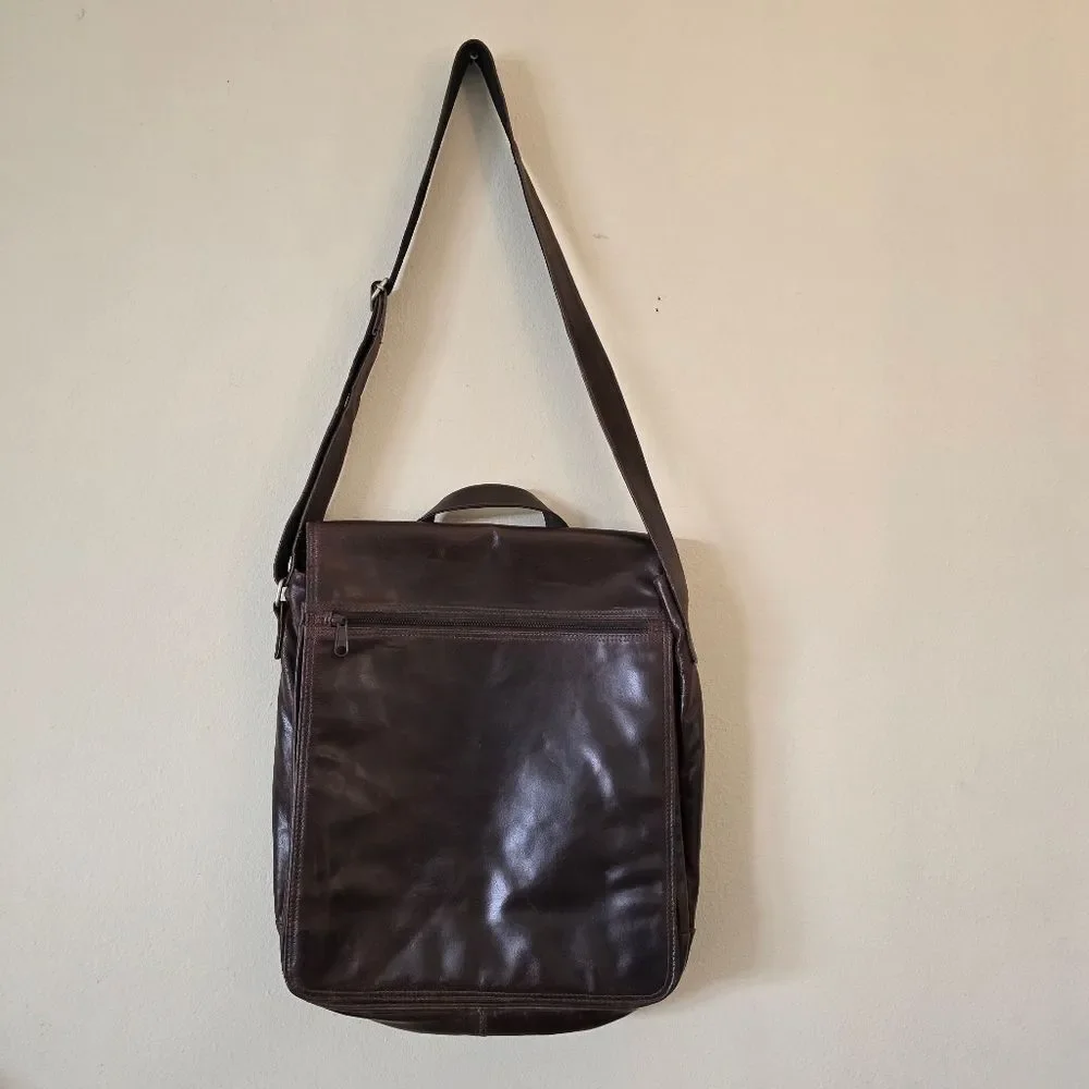 WILSON Leather Genuine Leather Crossbody Bag Brown Unisex Laptop‎ Bag